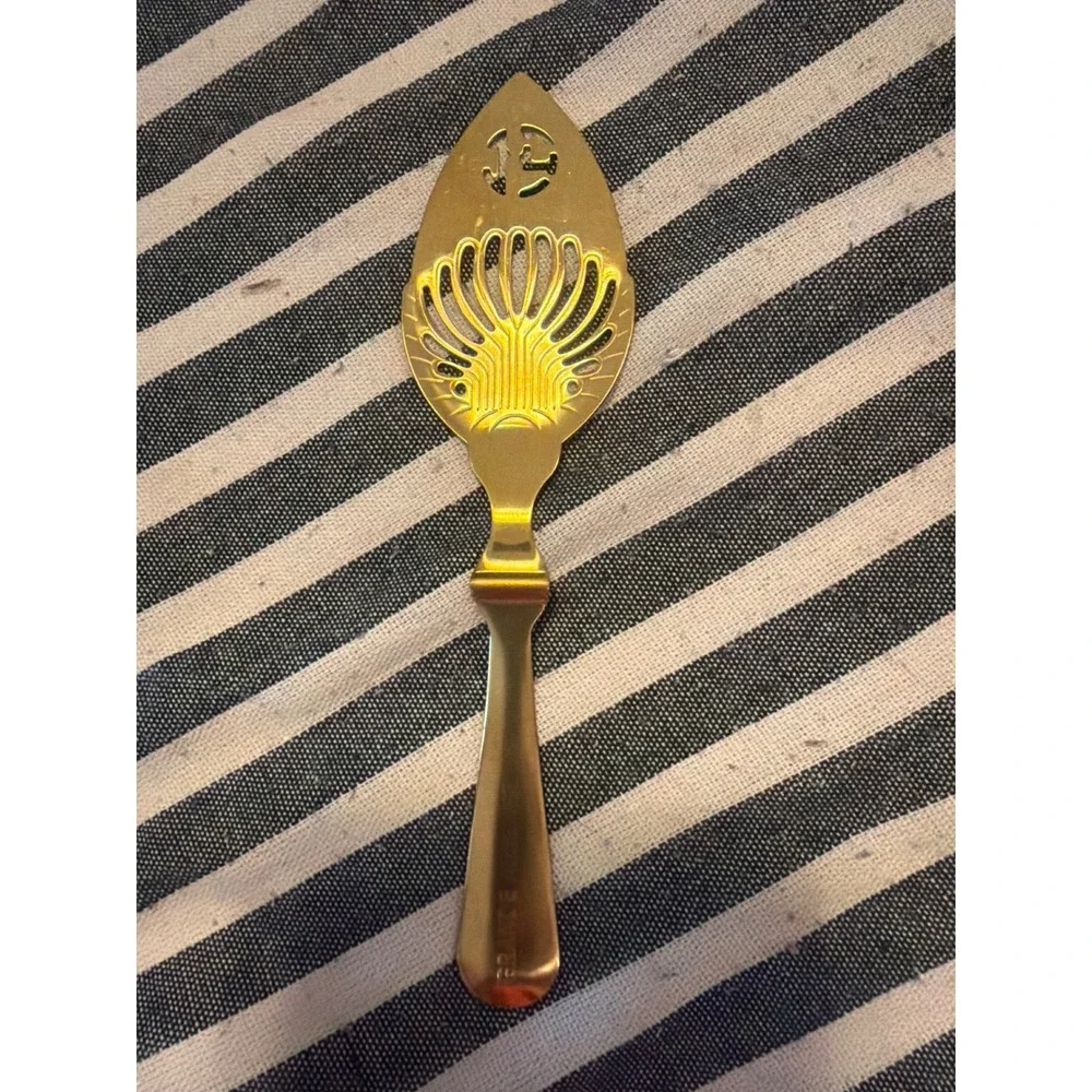 Grande Absente Gold Tone Absinthe Spoon Shell Cutout Art Nouveau Barware France
